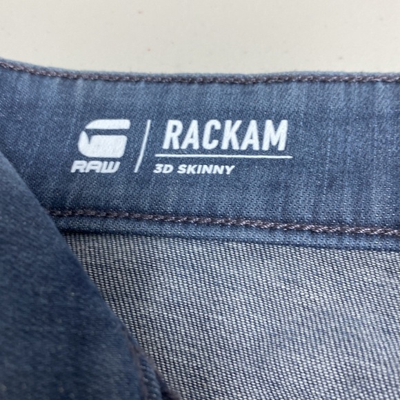 $250 EUC G-Star Raw 3-D Men's Blue Rackham Skinny Jeans Size 30 X 34 - Picture 6 of 10